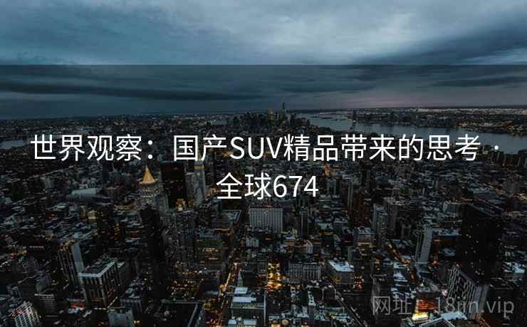 世界观察：国产SUV精品带来的思考 · 全球674