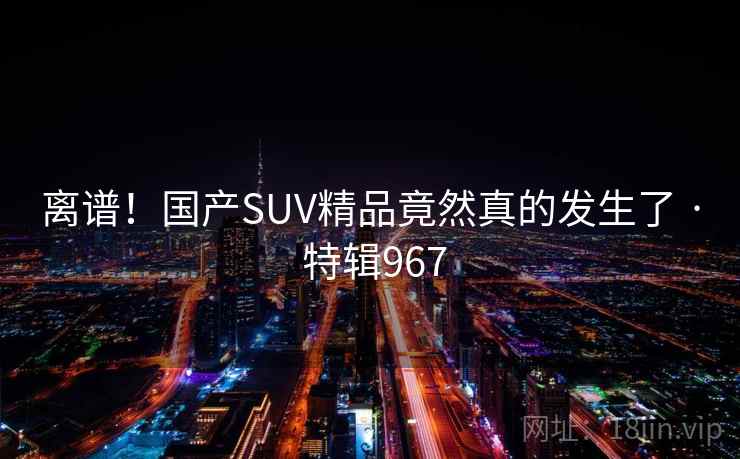 离谱！国产SUV精品竟然真的发生了 · 特辑967  第1张